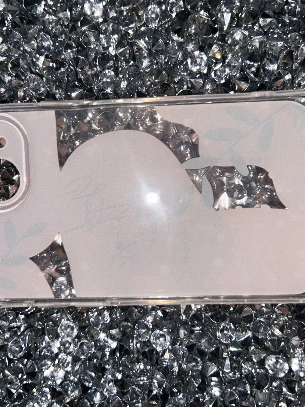 iPhone 15 Stylish Pink Floral Clear Phone Case with Script Accent